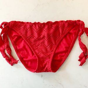 Mossimo red crochet tie up boho bikini bottoms